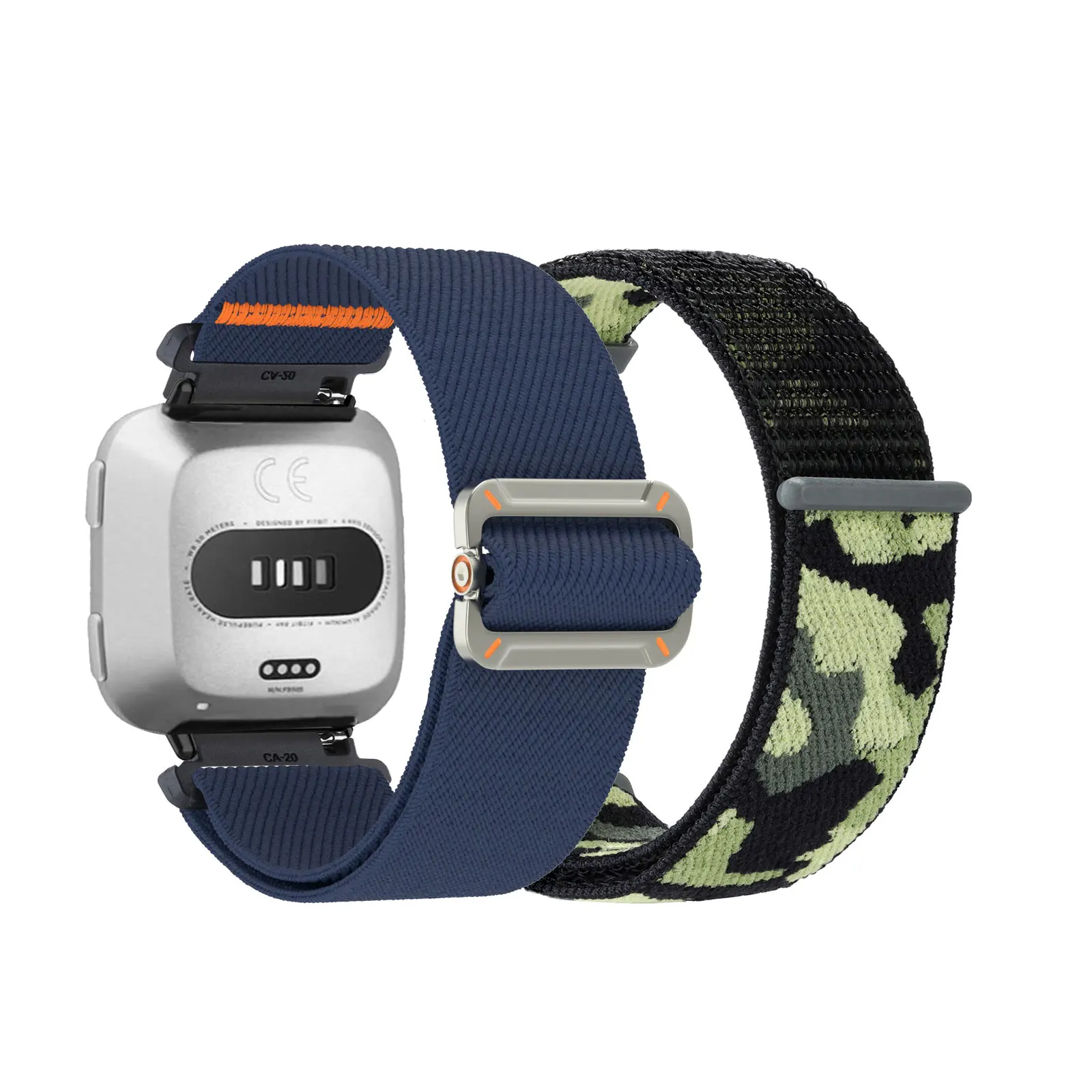 

2pcs Nylon Bands for Fitbit Versa 2/Versa/Versa Lite/Versa SE Band, Elastic Nylon Sports Strap