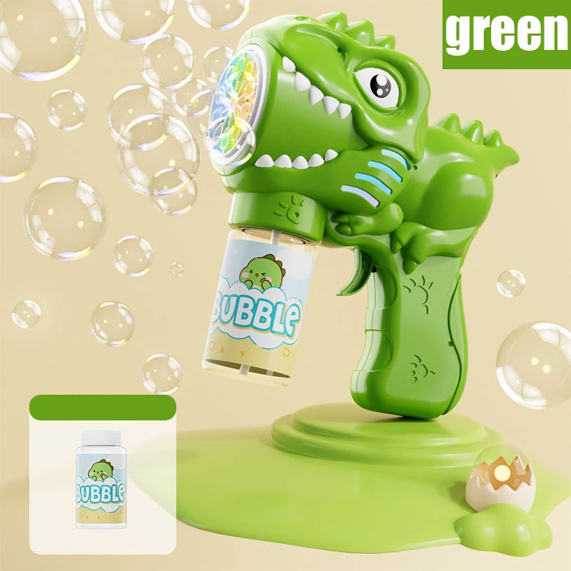 6-gaats dinosaurus bubble gun kinderen speelgoed bubbels machine automatische zeepblazer met licht zomer outdoor party games kinderen cadeau