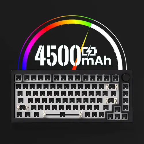 Imagen 2 del producto Akko 5075B a través de Barebone Kit 75% RGB intercambio en caliente 4500mAh USB-C/2,4G/BT 5,0 Kit de bricolaje para juegos mecánicos personalizados inalámbricos con perilla