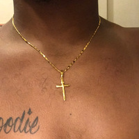 New 24K Gold Necklace Cross Pendant Gold Plated Necklace Men's & Women's Jewelry Gift 45CM/50CM