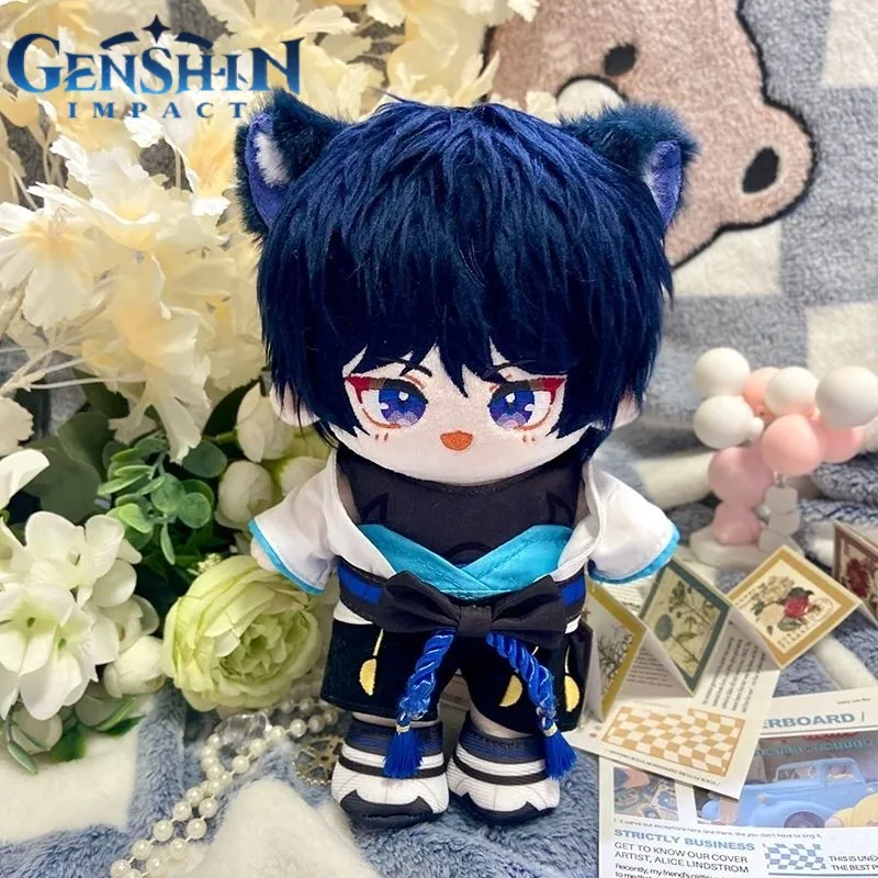 

Anime Genshin Impact Plush Toys 20cm Wanderer Skeleton Game Dolls Cotton Soft Stuffed Scaramouche Plushie Dress Up Children Gift