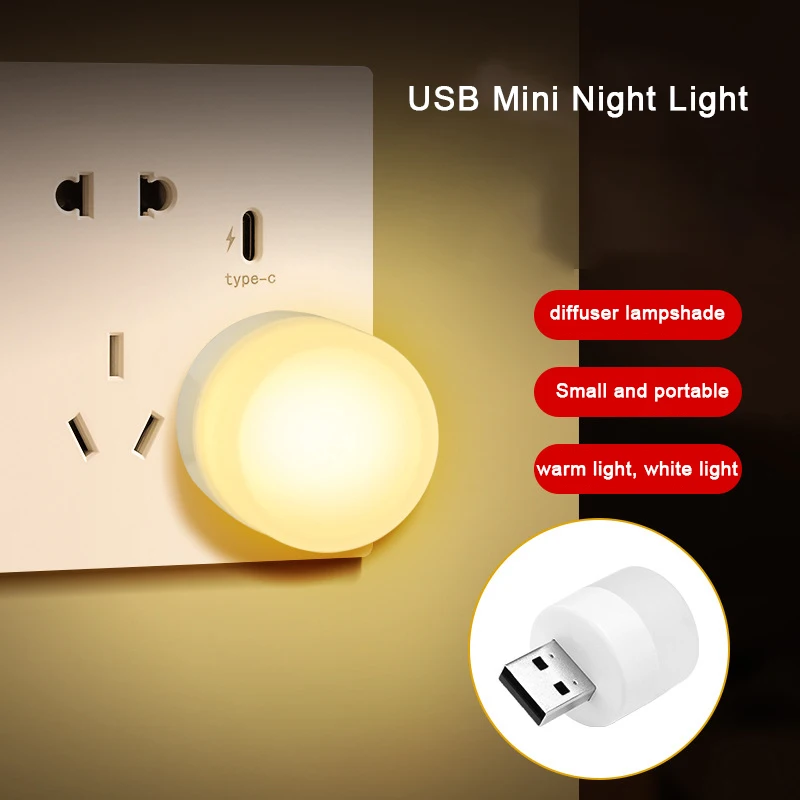 Portable USB Light LED Eye Protection Reading Light with USB for Power Bank/Computer Charging Book Lamps LED Laptop Night Light