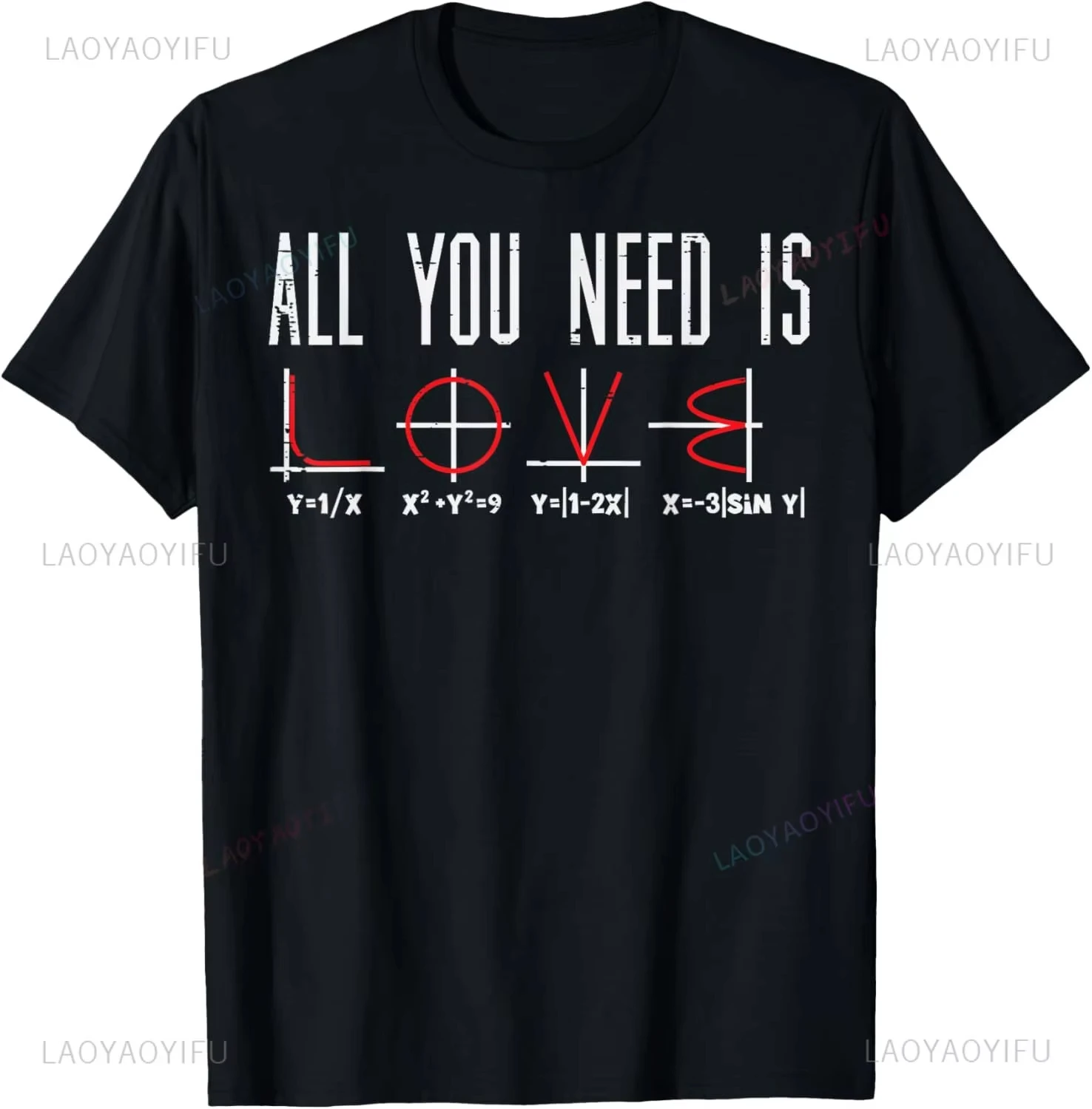 All You Need Is Love Valentines Day Math Algebra Graphic T Shirt Unisex Summer Streetwear Camiseta Hombre Print On Demand Tops
