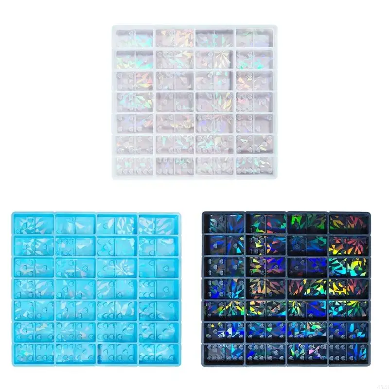 

652B Epoxy Light Dominoes Ornament Mold Silicone Mold for Home Decorations