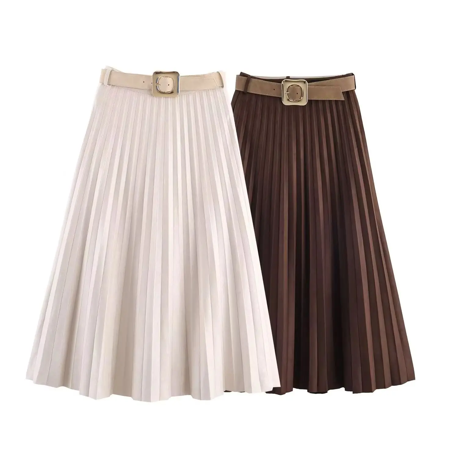 

KONDALA винтажная женская повседневная юбка для учителей, длинный трапециевидный пояс, плиссированная шикарная юбка с поясом, модная элегантная юбка 1920 года High Street