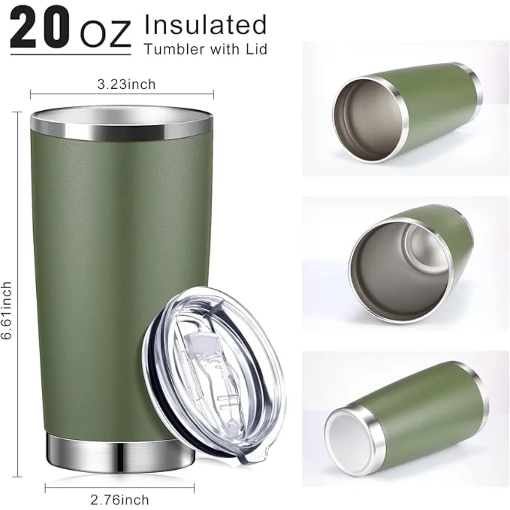 36 Packs Stainless Steel Tumbler Bulk with Lid Vacuum Double Wall Insulated Travel Coffee Mug Powder Coated Tumbler Cup