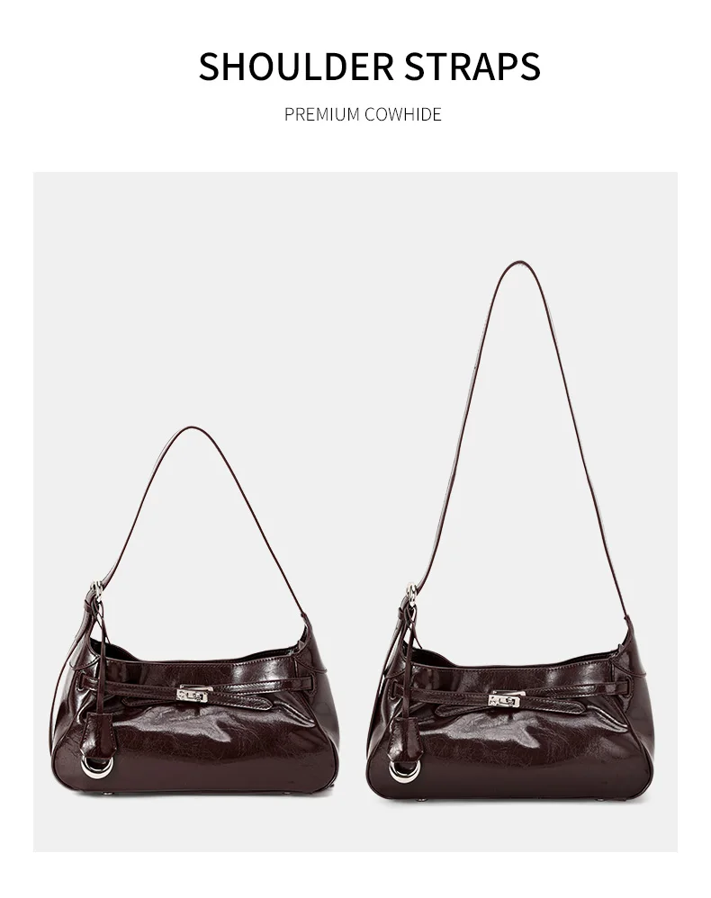 Aidrani Damen-Schultertasche aus echtem Rindsleder mit Anhänger, geräumige Crossbody-Reisetasche im Hobo-Stil – Detail 6