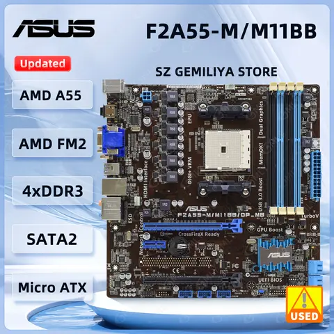 ASUS F2A55-M Motherboard  F2A55-M/M11BB Socket FM2 DDR3 32GB AMD A55 support A4-5300 A8-6500B A4-7300 A10-6700 A4-530 cpu