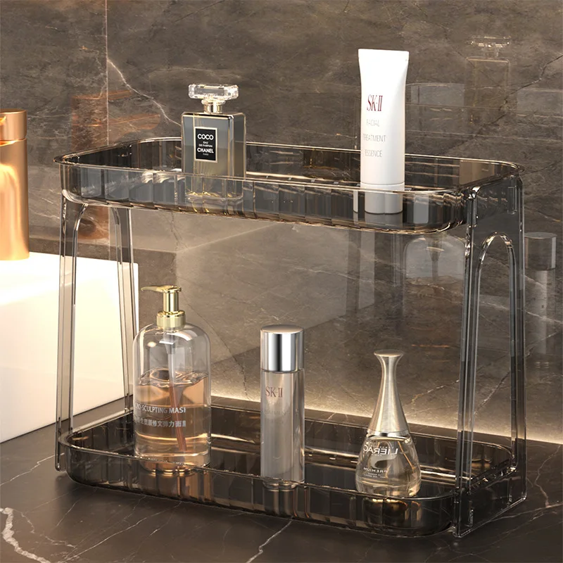 

Double Acrylic Cosmetic Bathroom StorageShelf Bathroom Accessories Home Organizeland Storage Bathrooms Organizer Shelves
