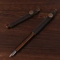 Pluma estilográfica de latón Retro de lujo portátil, pluma de tinta EF/F/Punta doblada, excelente suministros escolares de oficina y negocios