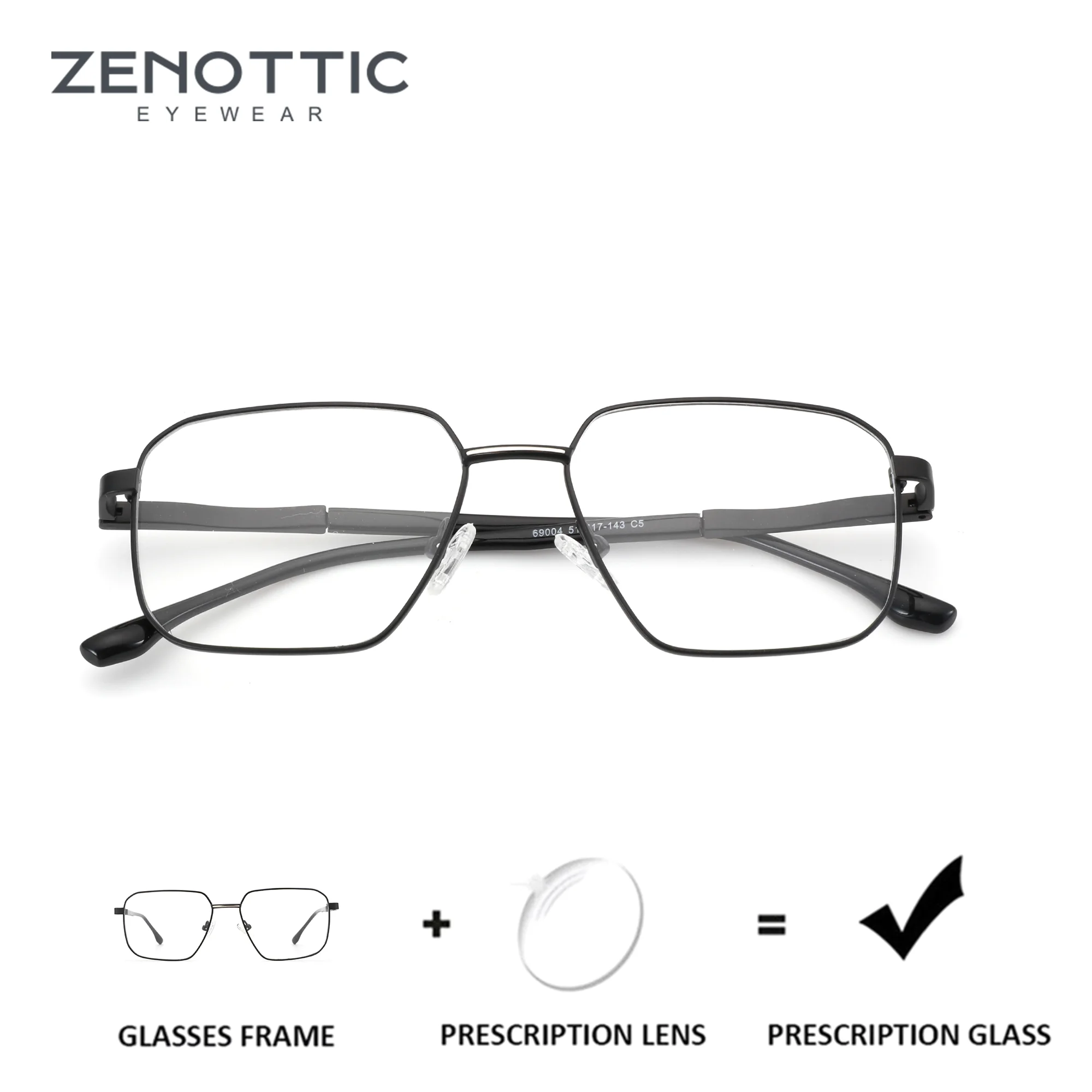 

ZENOTTIC (размер L) Модные металлические квадратные очки для зрения с фотохромными оптическими линзами для мужчин, с диоптриями, для коррекции близорукости