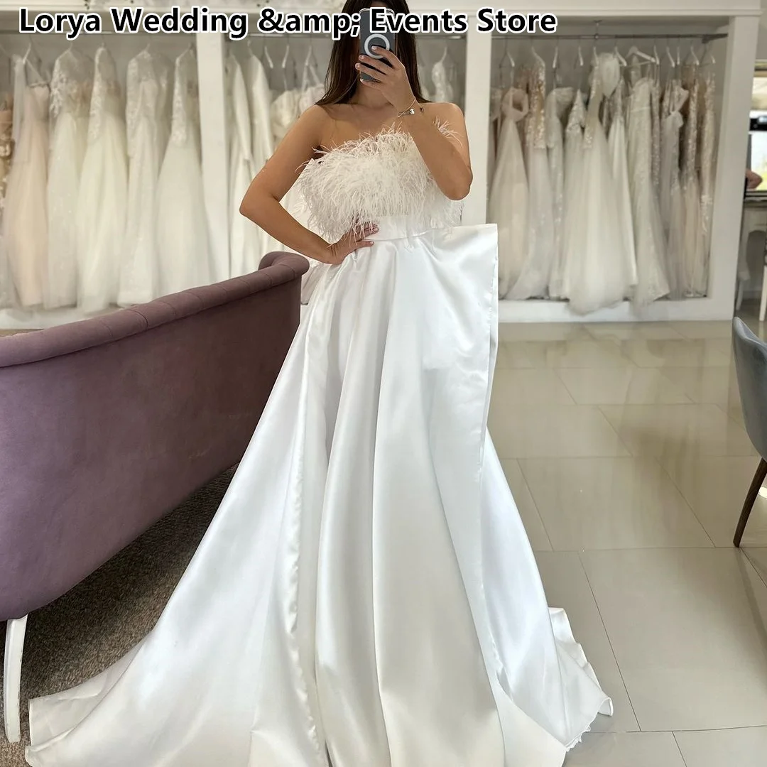 Removable Wedding Dresses with Feathers Luxury Wedding Gowns vestidos de novia vestidos novias boda свадебные платья пышные