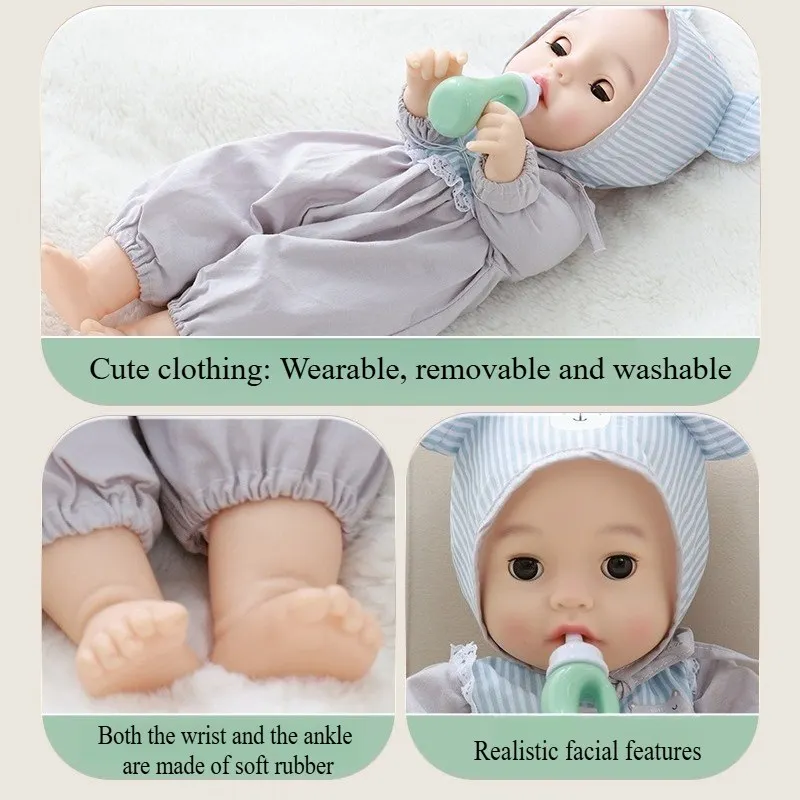 40cmのリボーンドール、シミュレーションで話したり、歌ったり、授乳したりできる、赤ちゃんのおもちゃ、リボーンシリコンベビー
