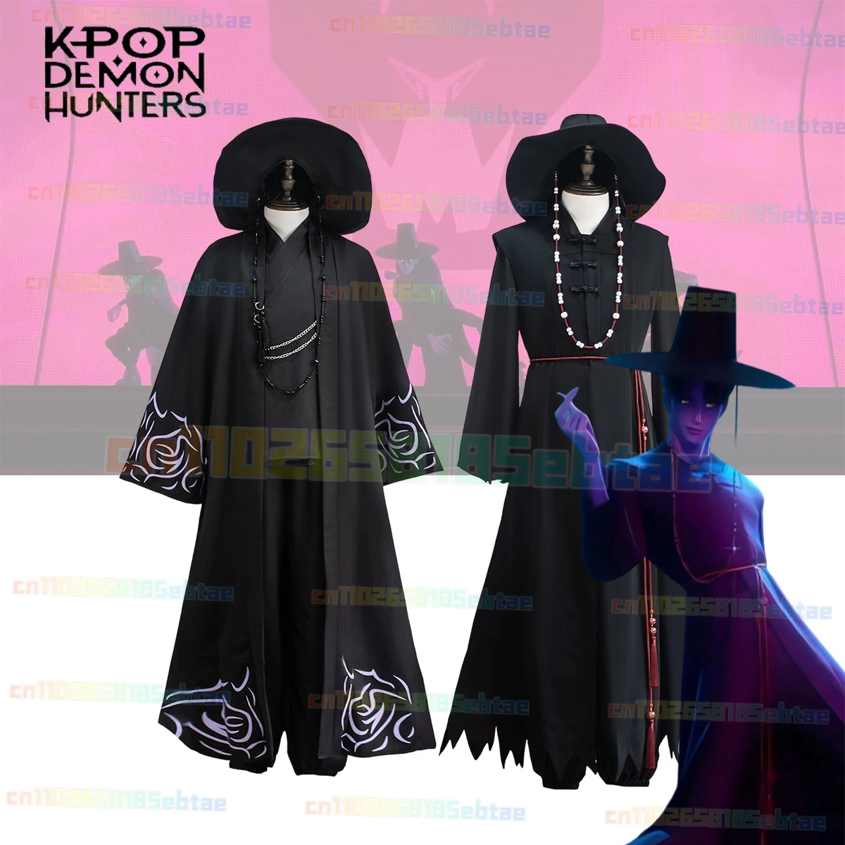 

Anime Kpop Demon Hunters Jinu Saja Boys Your Idol Black Robes for Halloween Roleplay Costume Party Costume Party