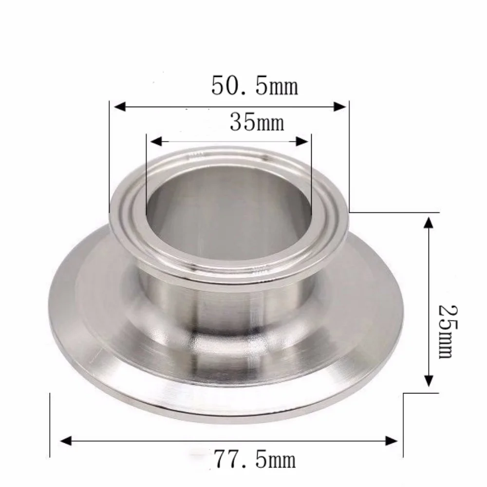 

Blind Reducer OD50.5mm x OD77.5mm Sanitary 304 Stainless Steel Blind Reducer with Tri-Clamp Flanges,Stub Ends,and Cover Plates