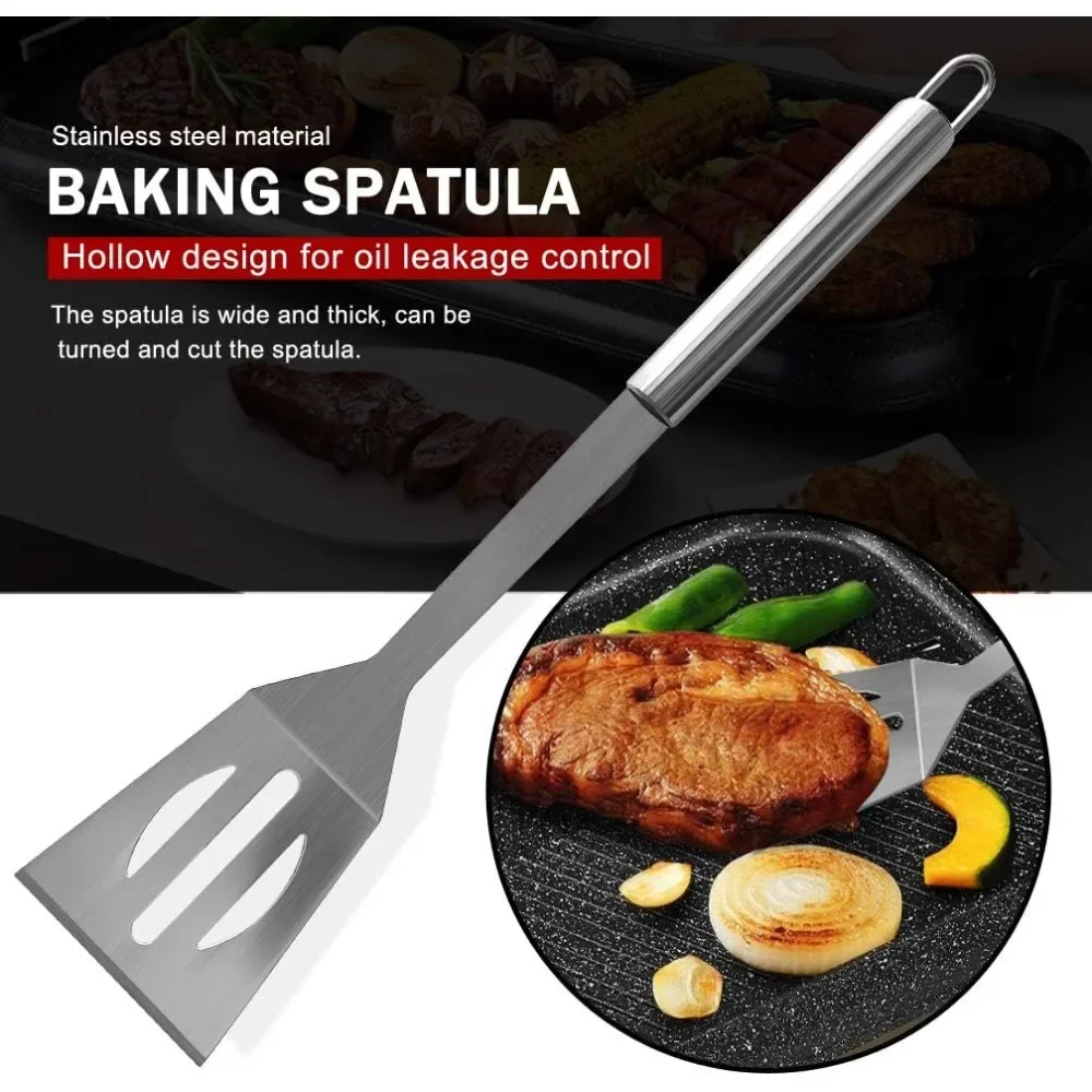 ملحقات شواية PTAPIPI، مجموعة أدوات شواء مكونة من 5 قطع من الفولاذ المقاوم للصدأ مع حافظة - مثالية للرجال، مثالية للطهي والتخييم،