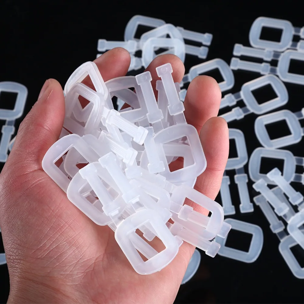 

White Packing Strap Buckle Transparent 60x25 Mm Plastic Packing Buckle PP Material Effective Belt Buckle Transportation