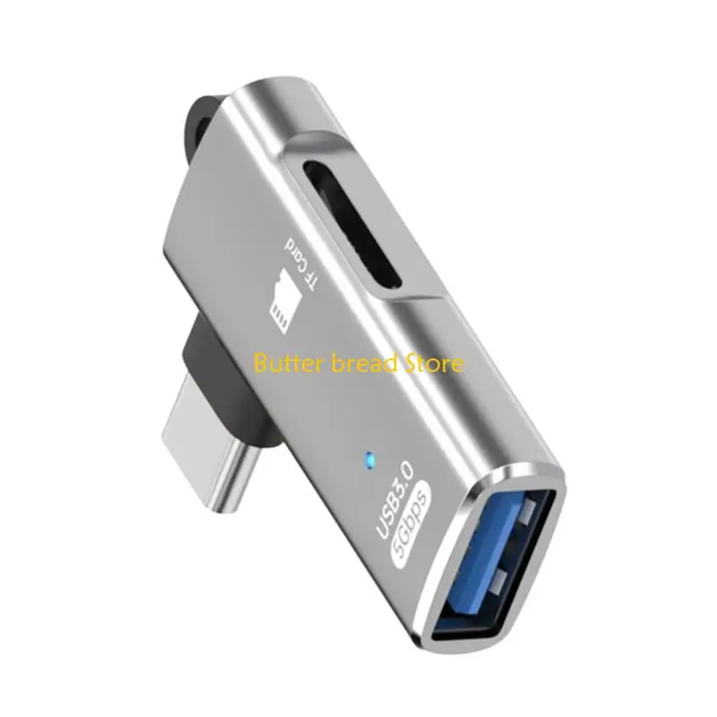 W89C Aluminum Mixture USB C Data Link Small Storage Card Reader Type C To USB Processor For Laptop Camera Mouse Mobile Devices