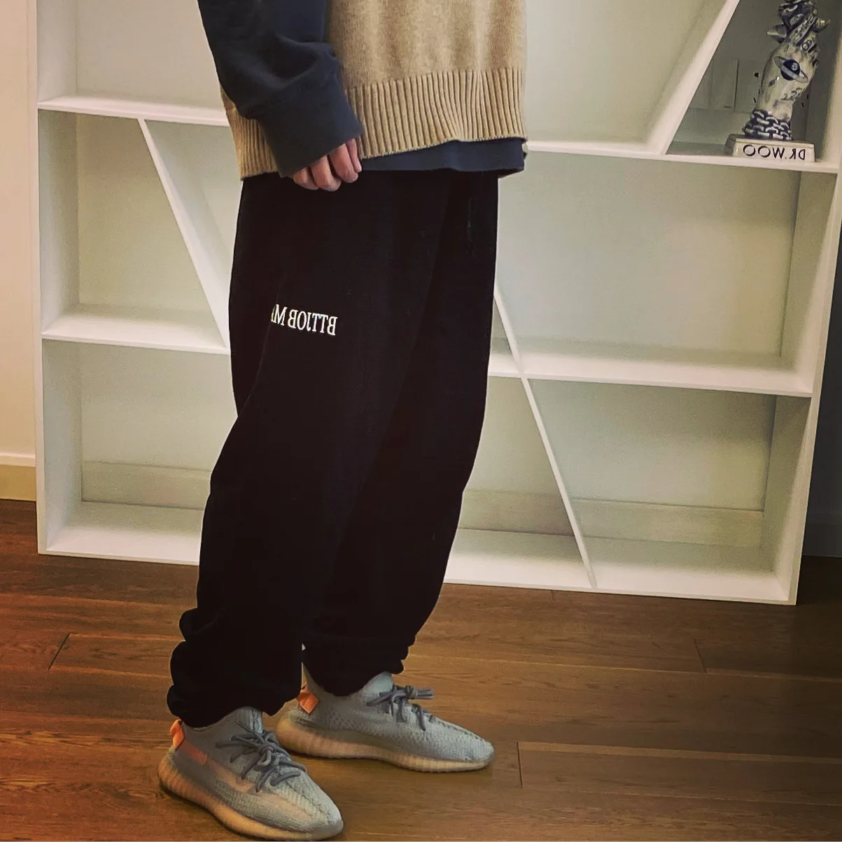 

Спортивные брюки BTTJOB VIBE из черного хлопка, повседневные, модные, городские, прямого кроя, с завышенной талией, длинные, для молодых мужчин