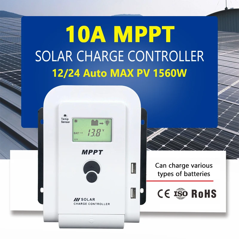 

10A30A50A MPPT Solar Charge Controller with LCD Display Dual USB Multiple Load Control Modes,New Mppt Technical Maximum Charging