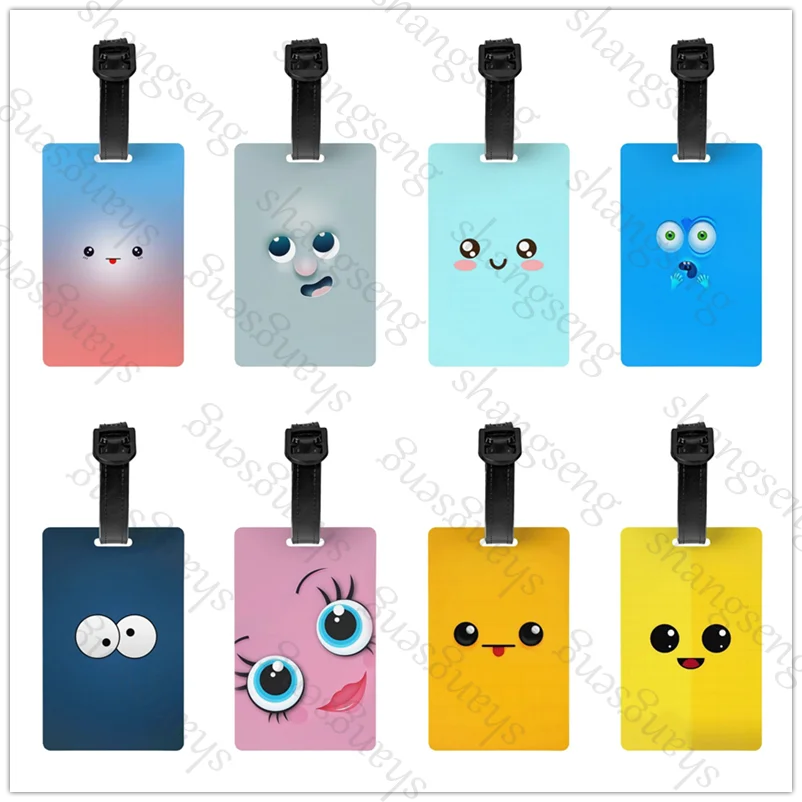 Funny Eyes Expression Travel Luggage Tag Hanging Tag Suitcase Tag Plane With Name ID Cards Anti-lost Travel Backpack Accessories