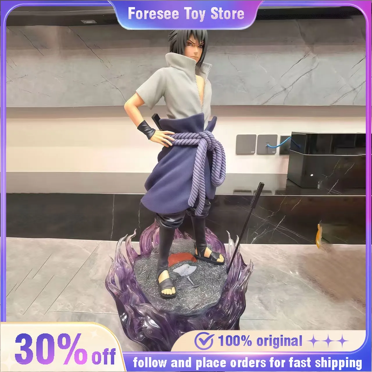 

40cm Door-god Uchiha Sasuke Resonance Bond Model Figure NARUTO Anime Desktop Ornament Decorations Toys Best Gifts for Children