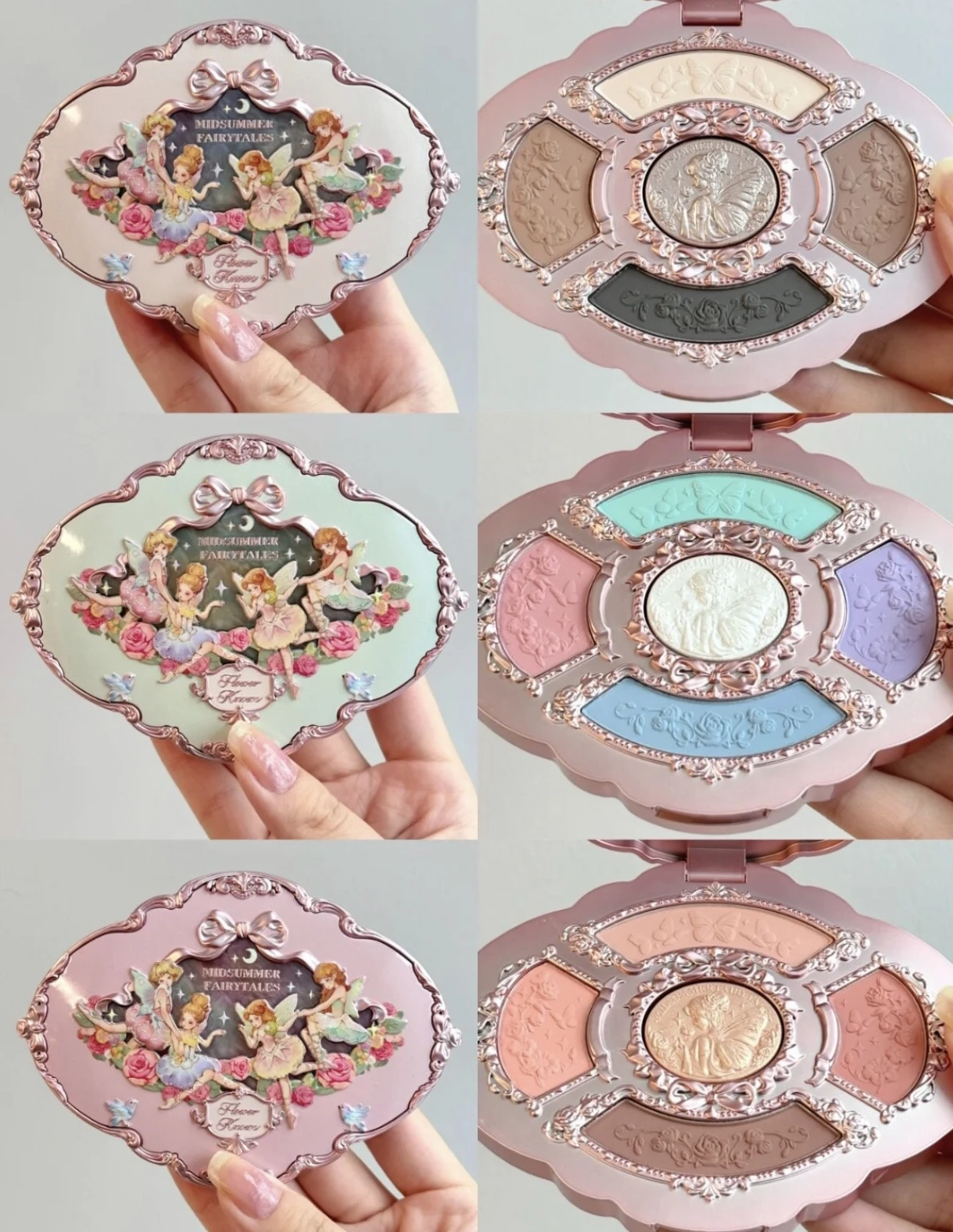 Flower sa Midsummer Fairytales Series goffrato 5 colori pressati Glitter Eye Shadow Natural Shimmer Pigment Eye Shadow