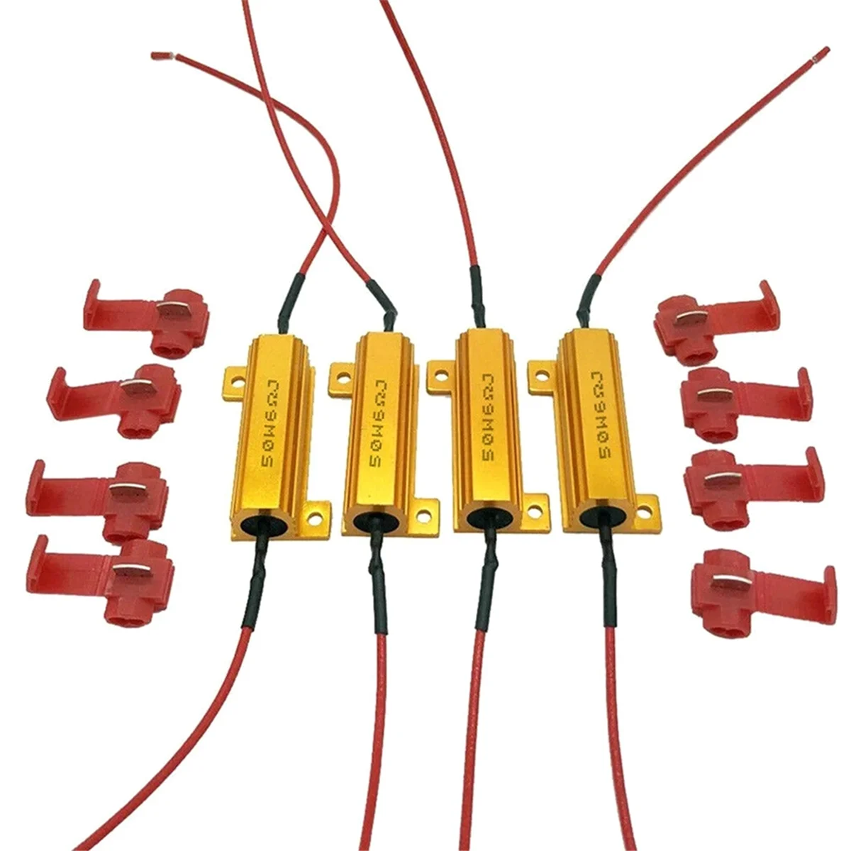 4pcs LED Indicator Ballast Load Resistor Flash Rate Relay Turn Signal Bulbs 50W 6 Ohm Load Resistor