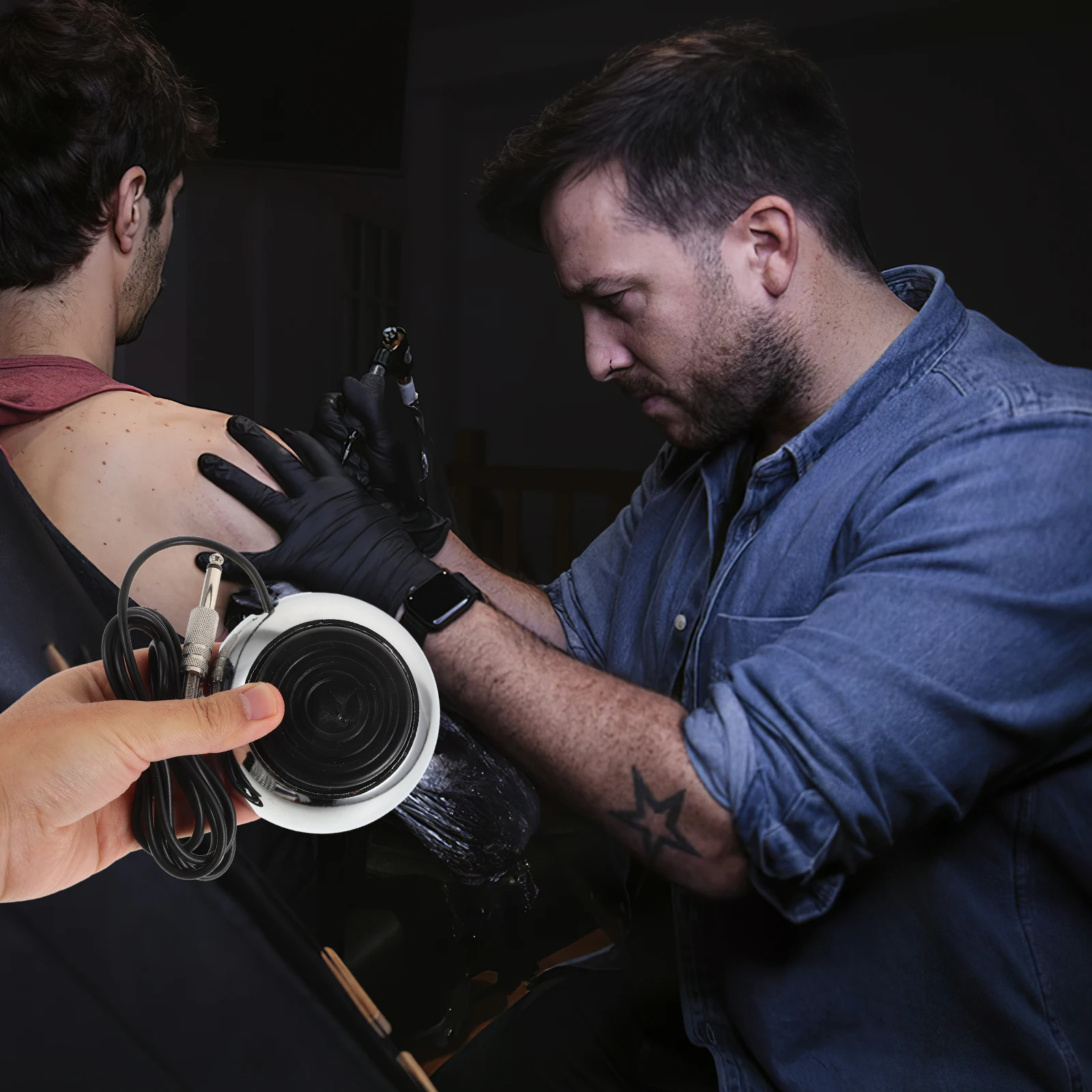 

Стабильный ток, педаль для татуировки, источник питания, серебряная сталь, круглый ножной переключатель, совместимые машины, долговечность, зажим для мягкого провода, шнур