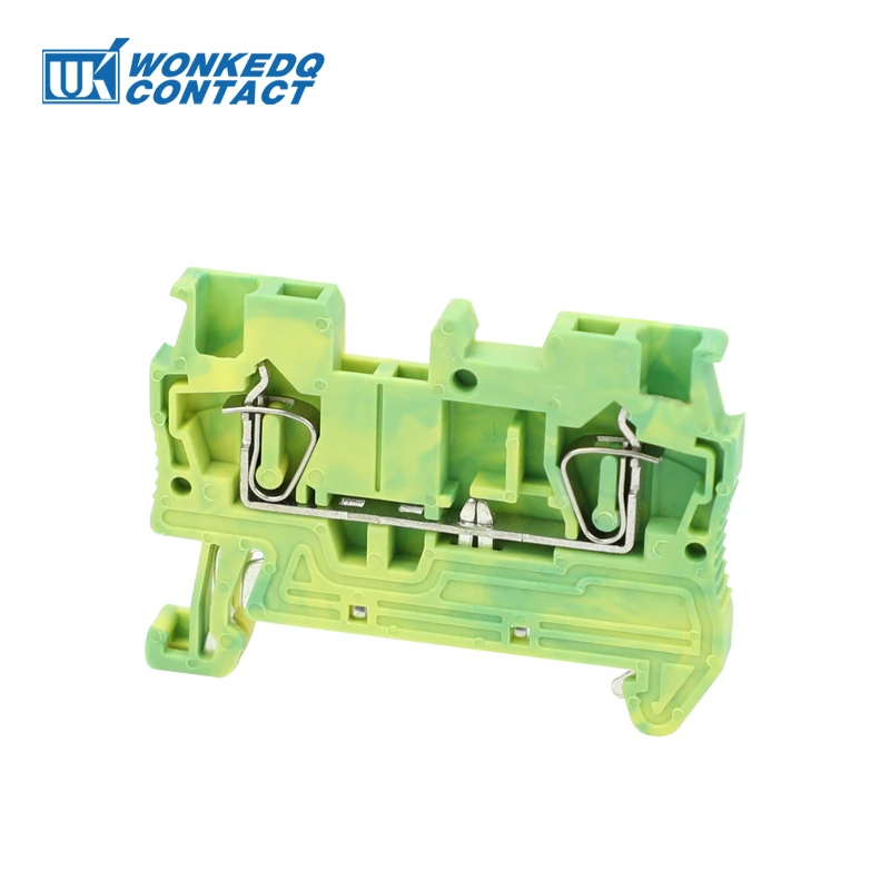 ST1.5-PE Din Rail Spring Cage Terminal Ground Protective 1.5mm² Wire Electrical Earth Connector Terminal Block ST 1.5-PE