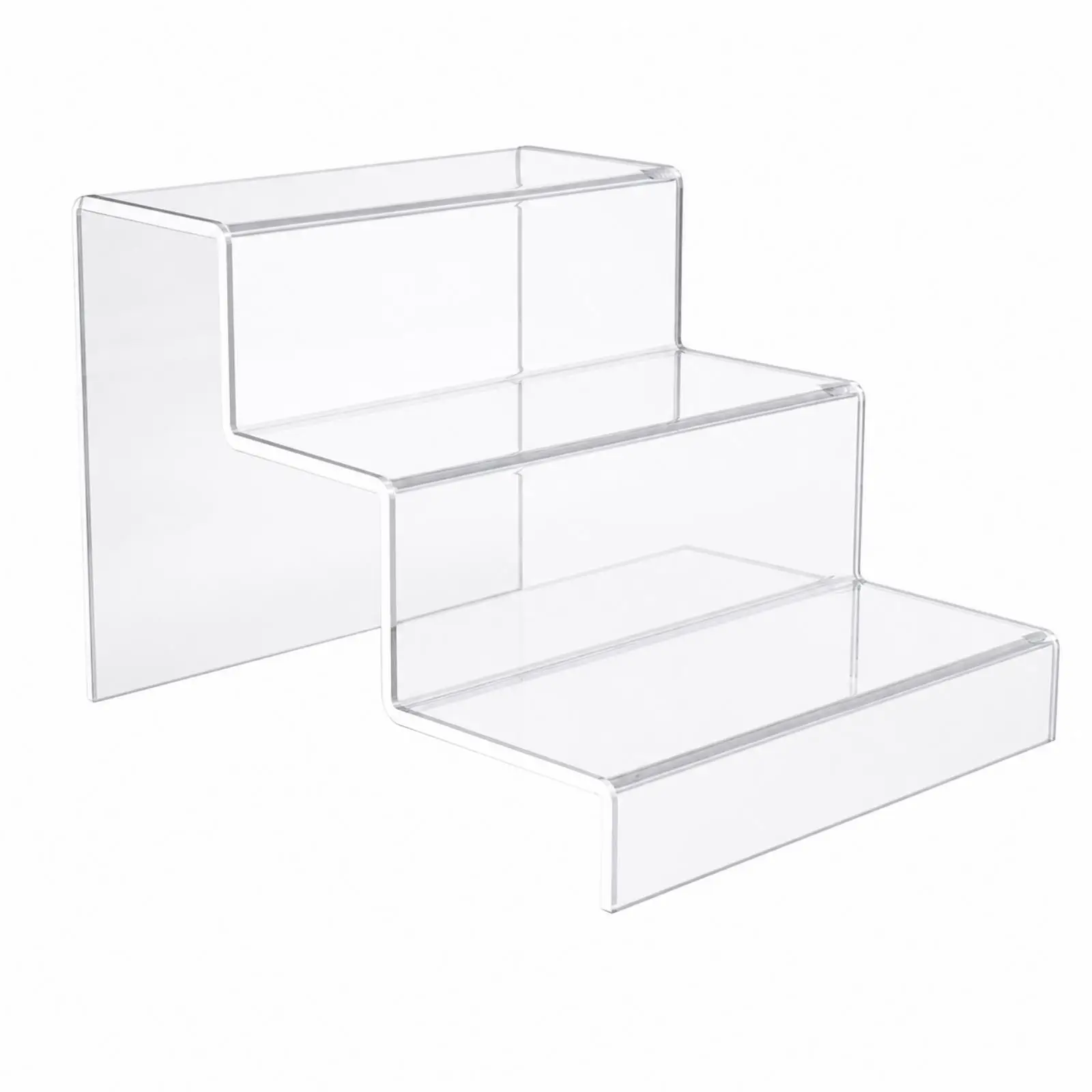 Acrylic Display Rack Three Tier Clear Organizer for Collectibles Figurines Counter Top Shelf