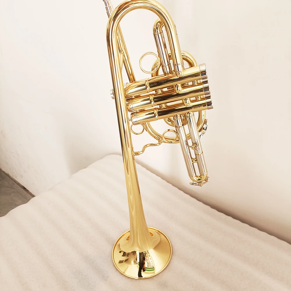 JYTR E170 B-Flat Key Marching Trumpet with Gold Plate Case And Mouthpieces - Excellent Quality Good Sound for Band Instrument