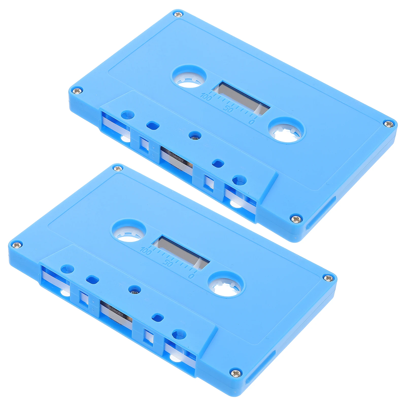 

2 Pcs Vintage Decor Retro Tape Cassette Color Empty Hip Hop Blank Audio Cassettes Sky-blue Tapes