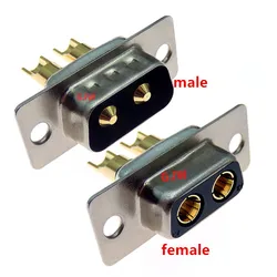 1 pz 2 w2 30A 2 PIN placcato oro maschio femmina connettore ad alta corrente D-SUB adattatore a saldare tipo 2 PIN presa di corrente saldatura ad alta potenza