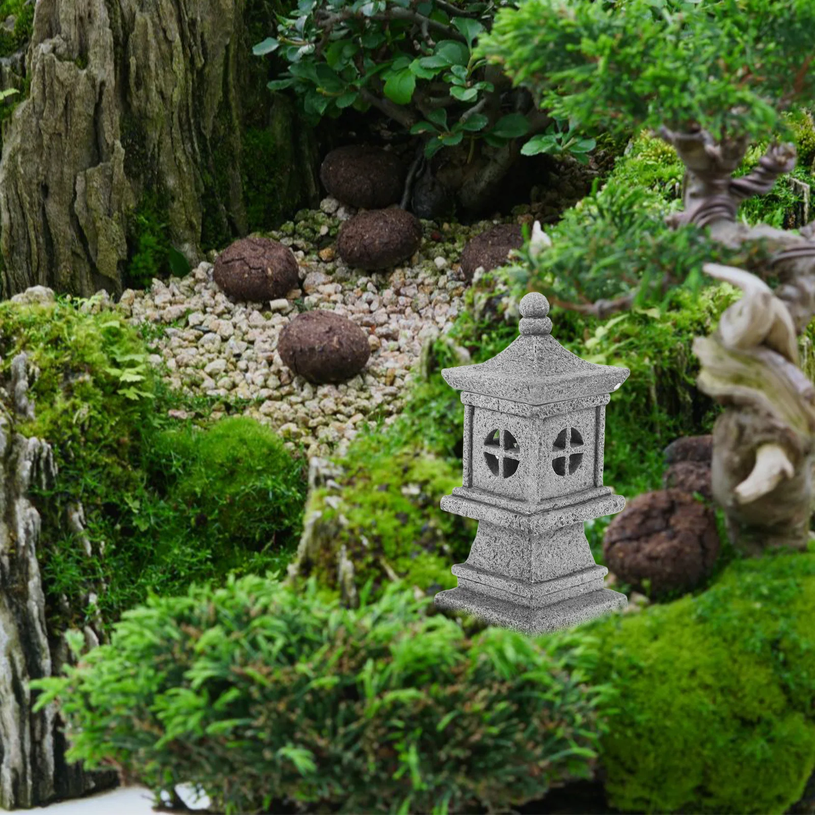 تمثال فانوس حجر مصغر معبد الحجر الرملي زن حديقة بونساي المشهد الصغير ديكور خارجي ضوء حبة إدراج
