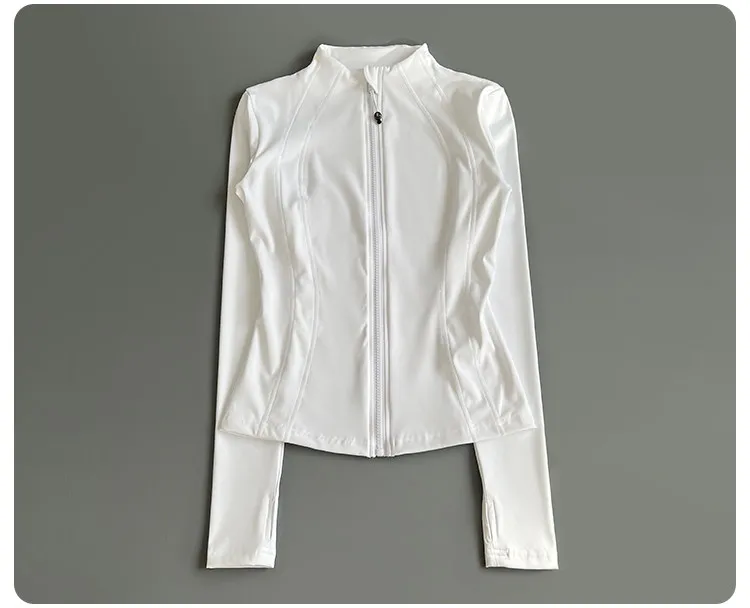 Damen Sportjacke mit Reißverschluss, Langen Ärmeln und Daumenlöchern, Slim Fit, Schnelltrocknend für Laufen, Fitness, Yoga und Sport – Detail 19