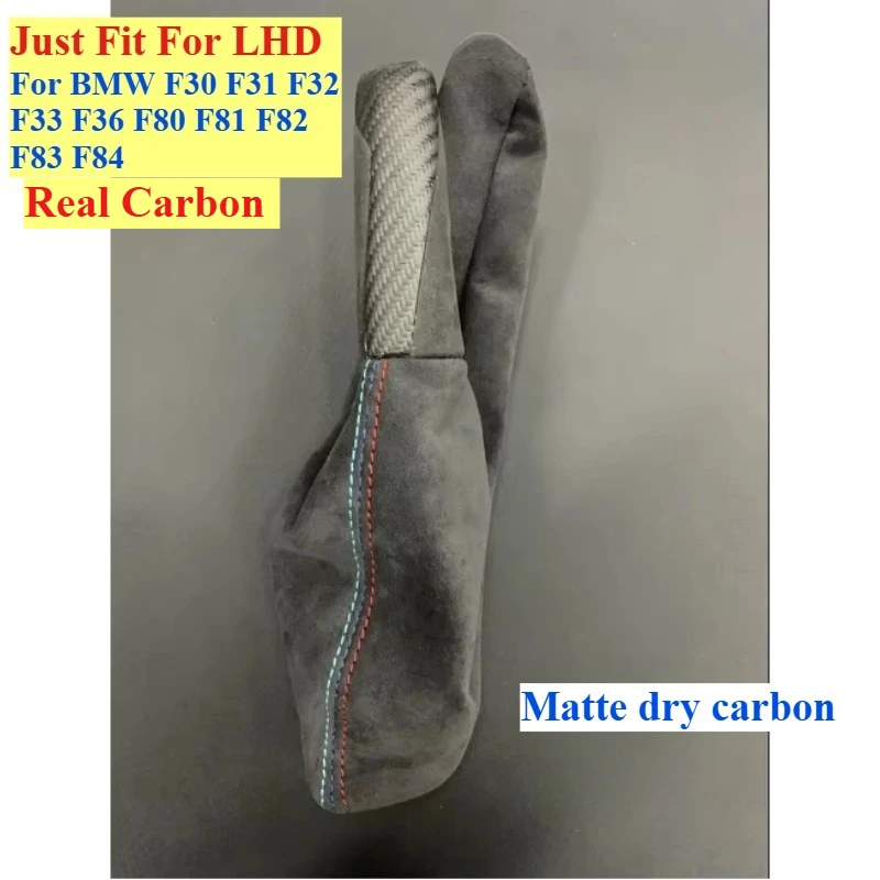 F30 F31 Auto Alcantara Handbremsgriff mit Kohlefaser Schaltknauf Selector Trim für BMW F32 F33 F36 F80 F81 F82 F83 F84
