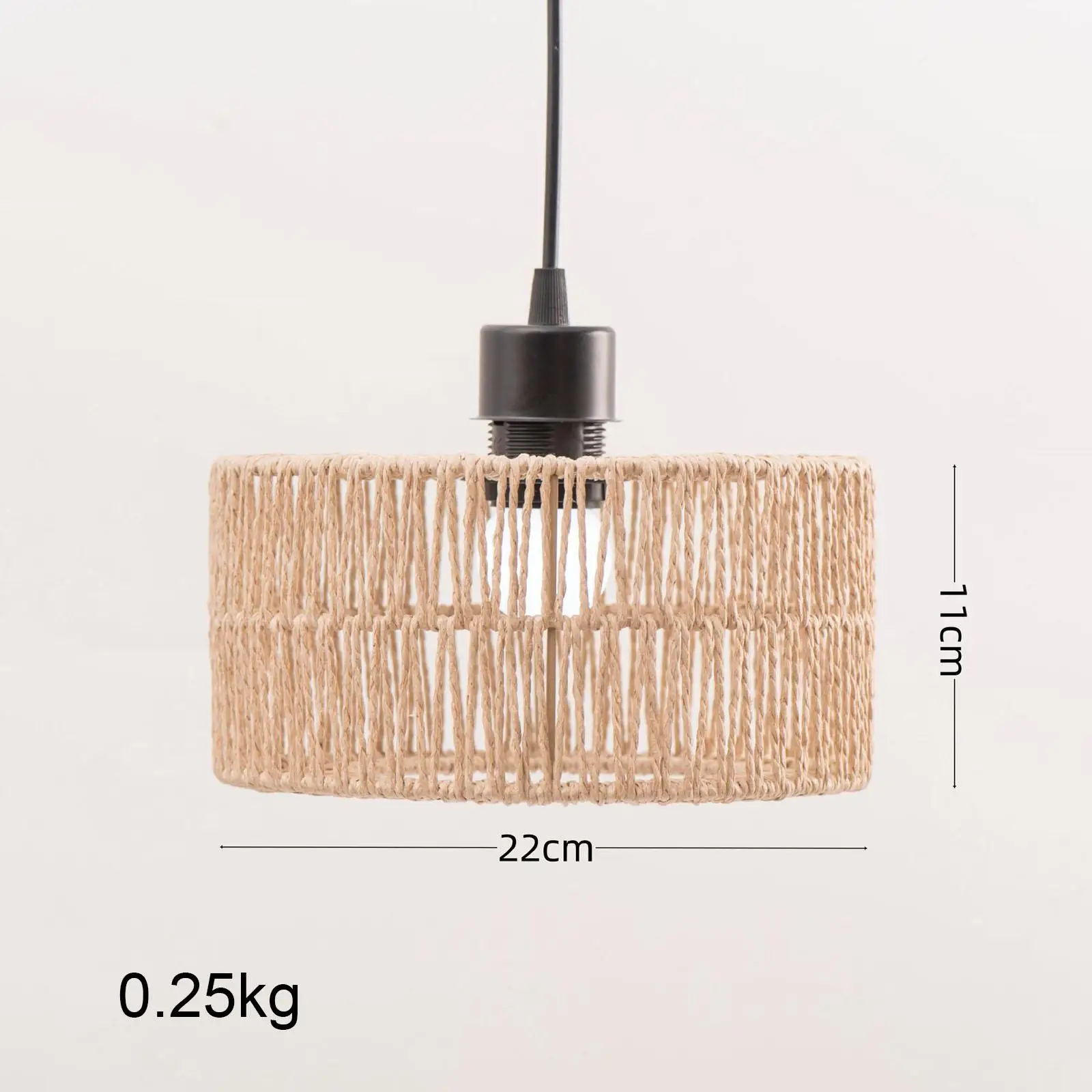 Paper Rope Lampshade Ceiling Light Shade Boho Chandelier Shade Bulb Guard for Restaurant Cafe Living Room Teahouse Kitchen