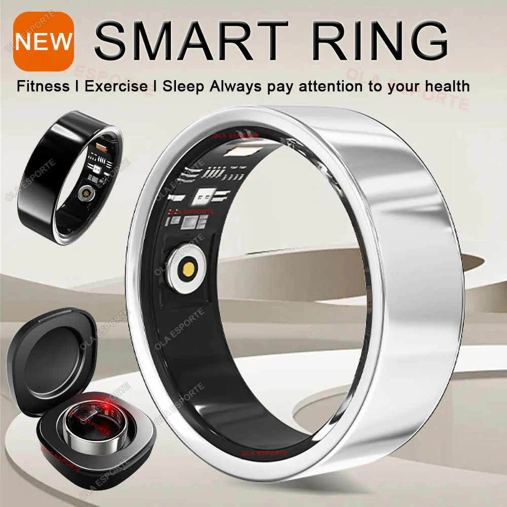 

2025 Smart Ring with Charging Case for Men Women, Battery Life, 10 Days, Health Monitor, 5ATM Waterproof, Multiple Sports Mode