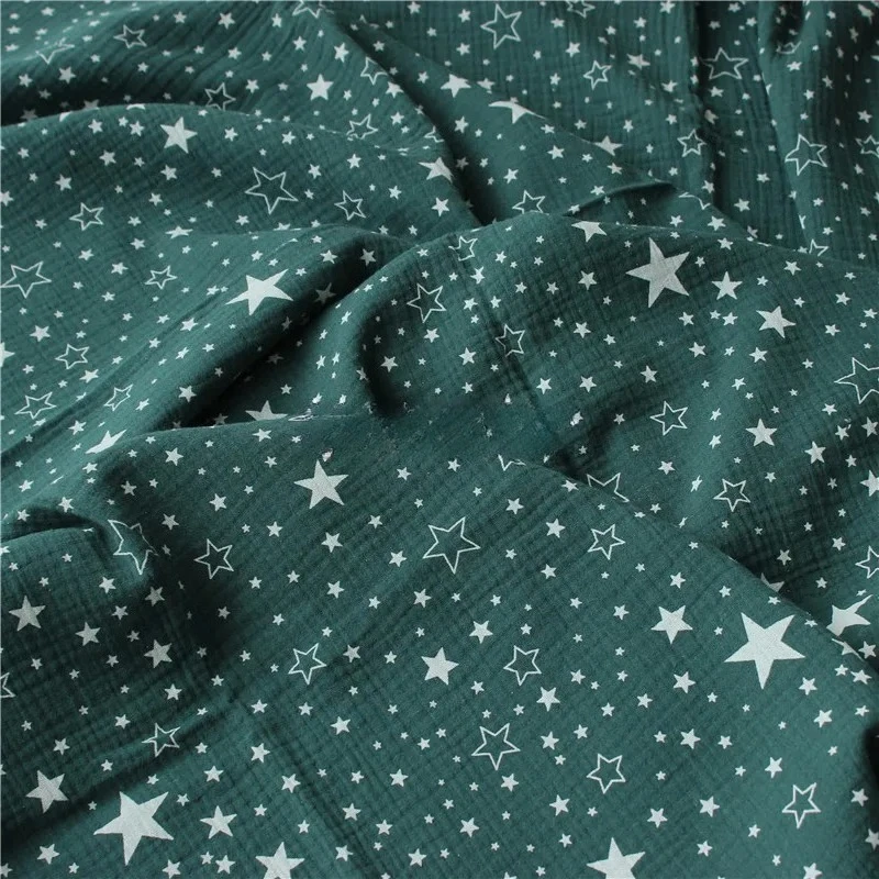 135x50cm Kinder-Doppelgaze Weihnachtsstern Baumwollstoff, Krepp-Seersucker, Kleidungshosen, Weicher und Atmungsaktiver Nähstoff – Detail 4