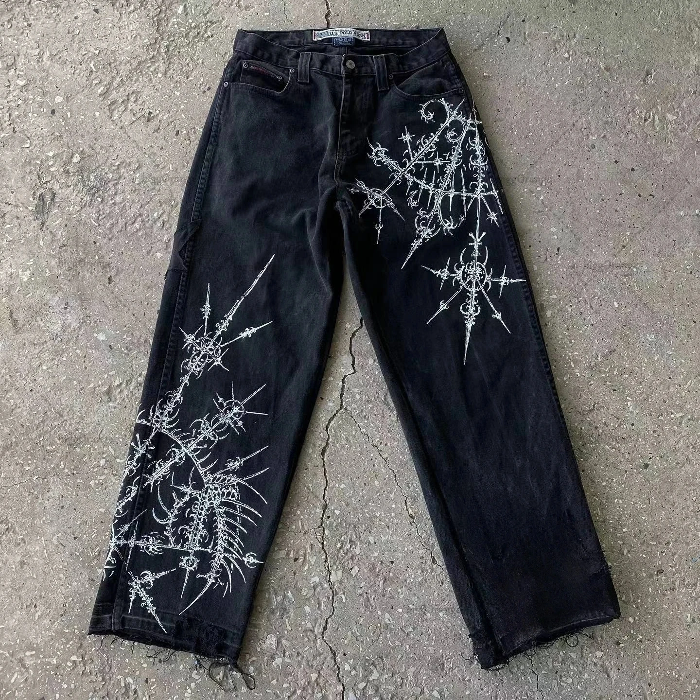 

Gothic Baggy Jeans Y2K Style High Quality Retro Leisure Hip Hop Harajuku Streetwear Men Women Pattern High Waisted Trousers New