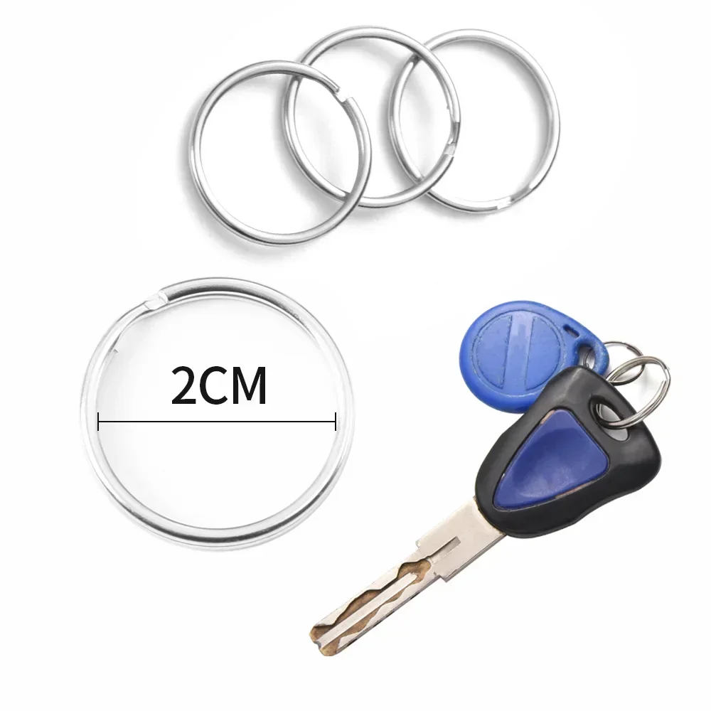 20/200pcs Stainless Steel Key Ring Key Chain 25mm Round Flat Round Split Keychain Polished Metal Blank Circle For DIY Findings