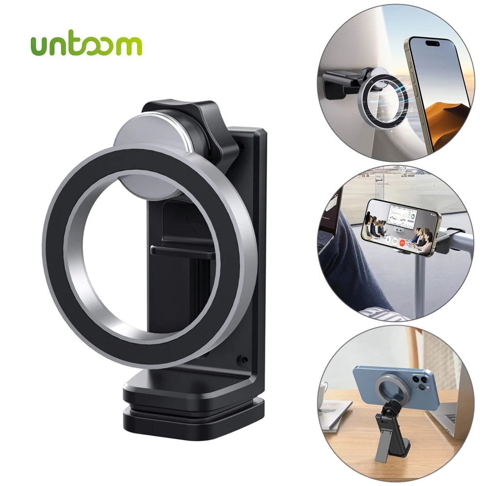 

Untoom Magnetic Airplane Phone Holder Multi Functional Portable Travel Flight Cellphone Stand Desk Foldable Adjustable Bracket