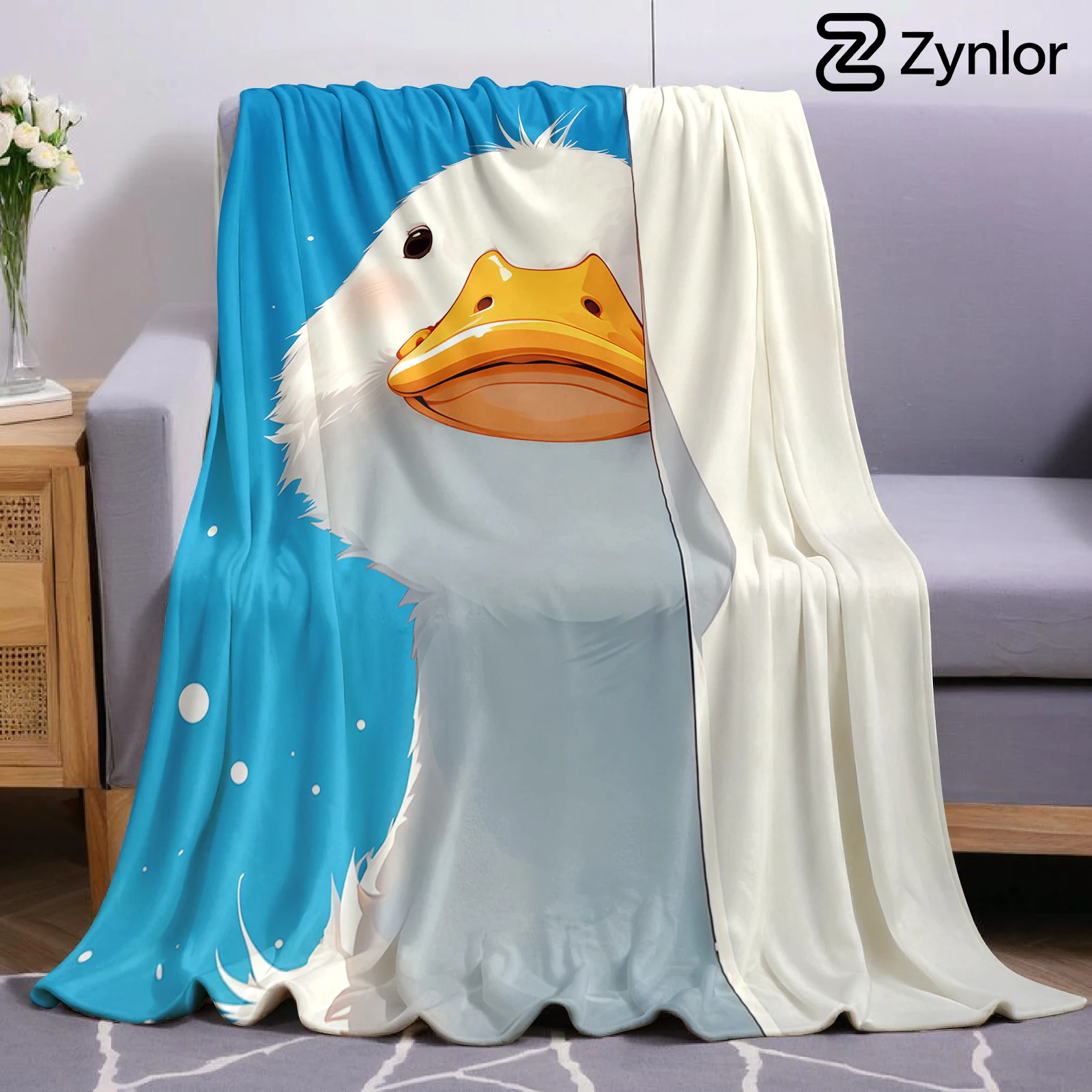Cute Duck Ultra Soft Sherpa Fleece Blanket Fluffy Warm Halloween Cozy Throw for Sofa Couch Bedroom Gift All season