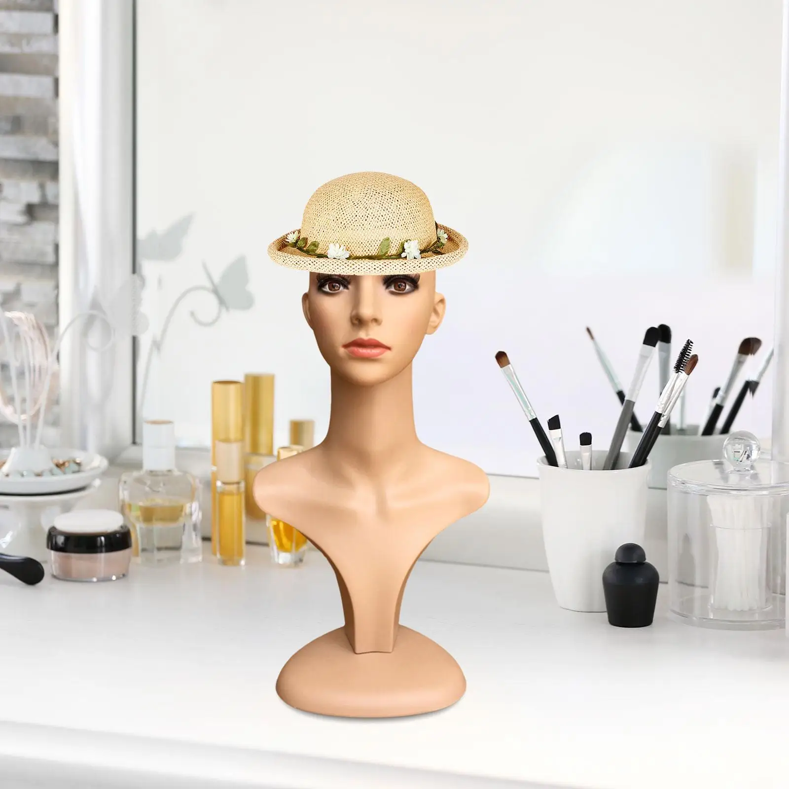 Wig Display Stand for Women Mannequin Head with Shoulder for Accessories