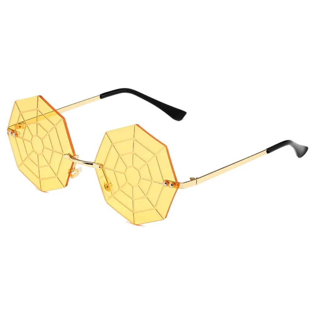 

Fashion Trendy Chic Cobwebs Shaped Sunglasses Funny Decor Rimless Sunglasses Rave Party Funny Decor Sunglasses