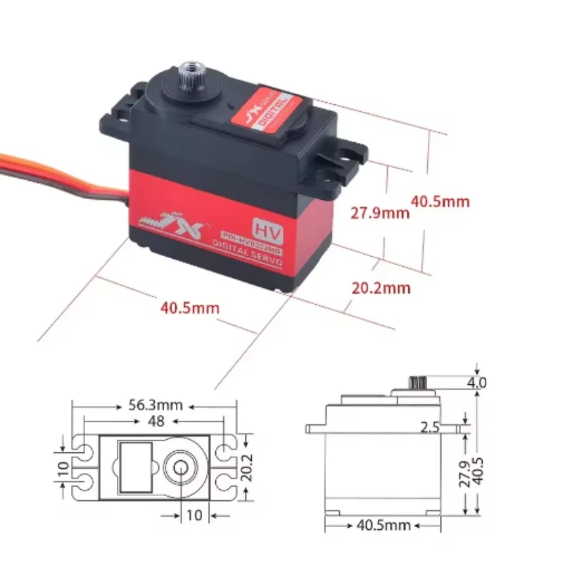 JX PDI-HV6223MG 8.4 فولت 23 كجم 0.16 ثانية ميتال جير غلاف من الألومنيوم أجهزة رقمية قياسية لـ 1/8 1/10 RC سيارة روبوت طائرة بدون طيار