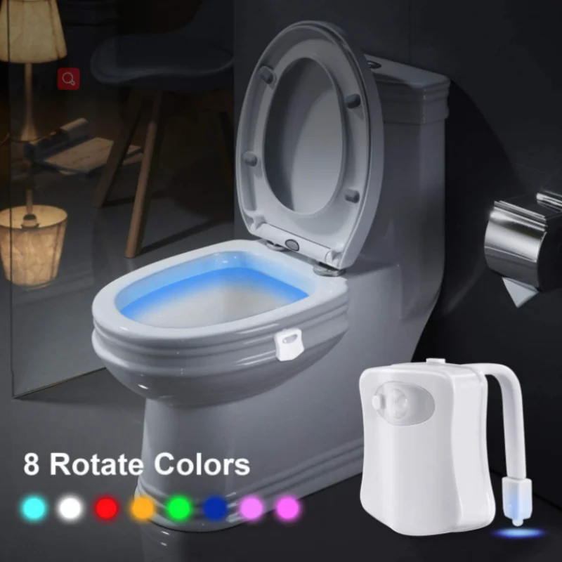 16 Colors Toilet Seat LED Light Human Motion Sensor Automatic Lamp Sensitive Motion Activated Night Light Bathroom Accessories