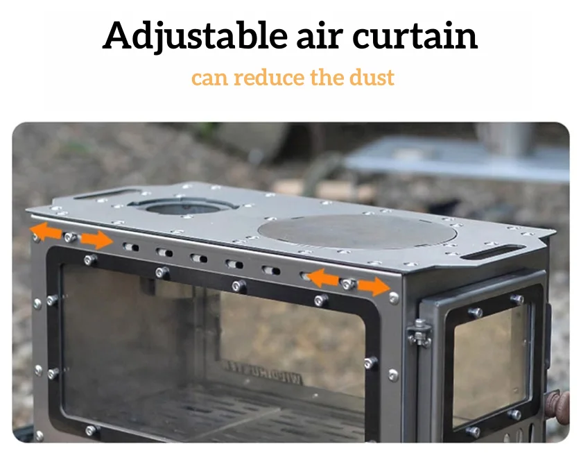 Ultralichte draagbare houtkachel van puur titanium voor BBQ-kamperen