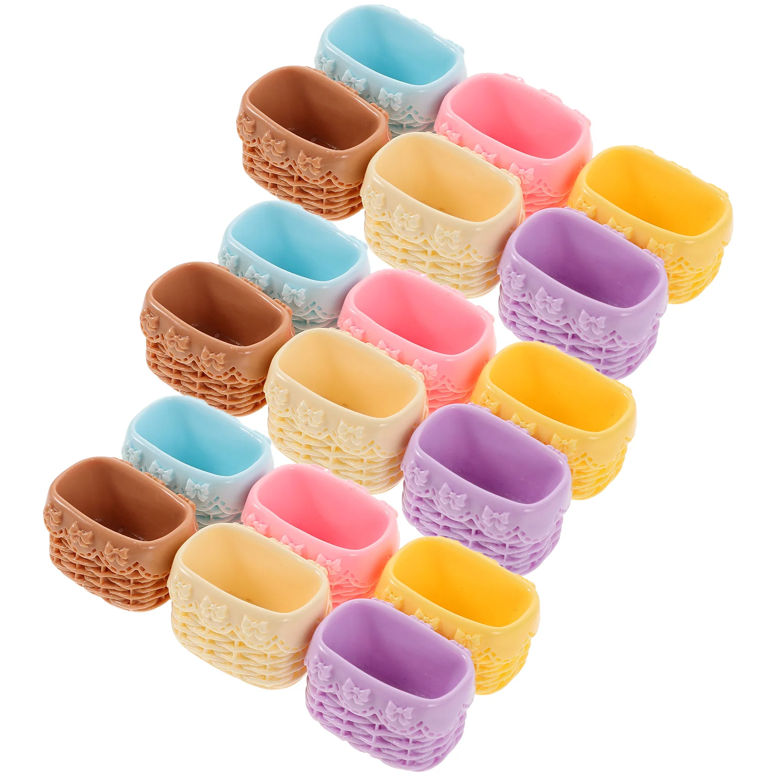 

18 шт. миниатюрная корзина из ротанга, имитация тканого кухонного хранения хлеба, цветочная корзина, сказочный сад, аксессуары для кукольного домика